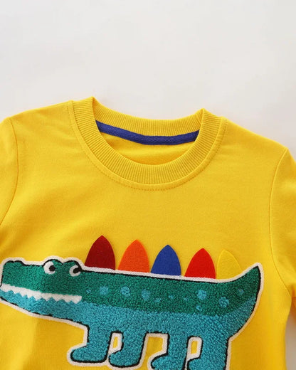 Little Boys Cartoon Print Casual Cotton Sweatshirt childrensterritory