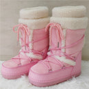 Fluffy Faux Fur Middle Calf Platform Snow Boots for Women childrensterritory