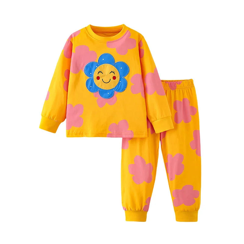 Cartoon Print Casual Kids Pyjamas for Autumn Spring childrensterritory