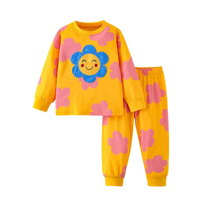 Cartoon Print Casual Kids Pyjamas for Autumn Spring childrensterritory