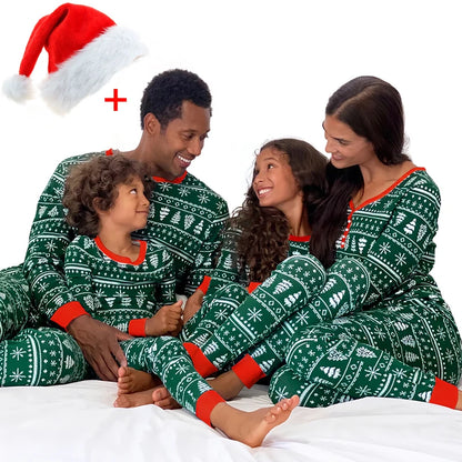 Elk and Tree Print Matching Winter Loungewear Pjs