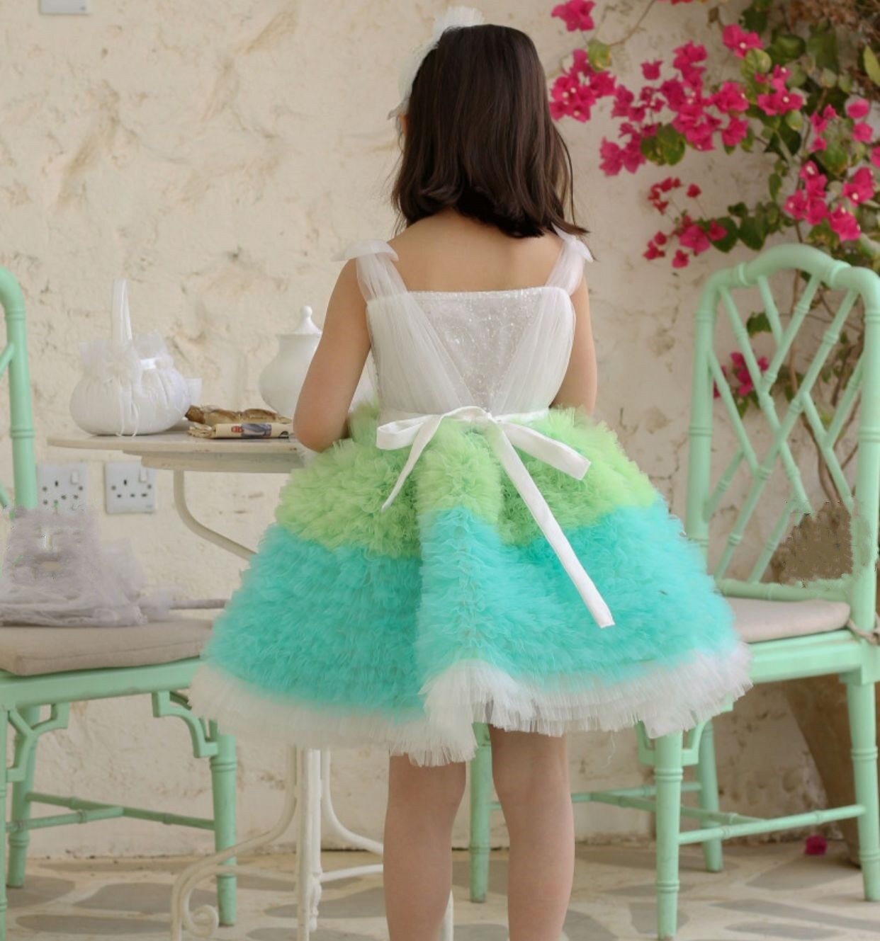 Puffy Tiered Tulle Girls Princess Birthday Party Dress childrensterritory