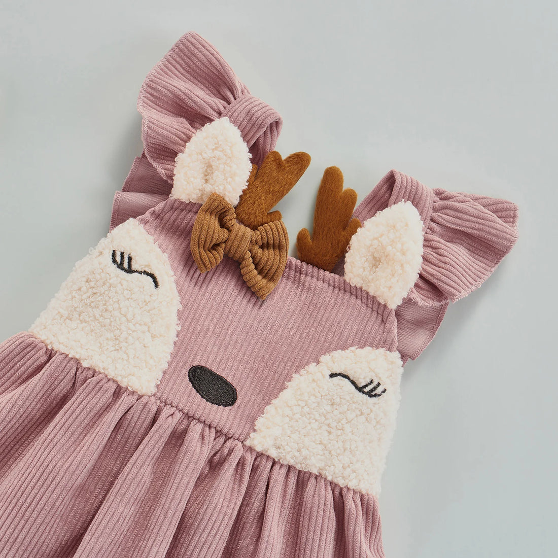 Baby Girl Cartoon Designed Corduroy Mini Dress