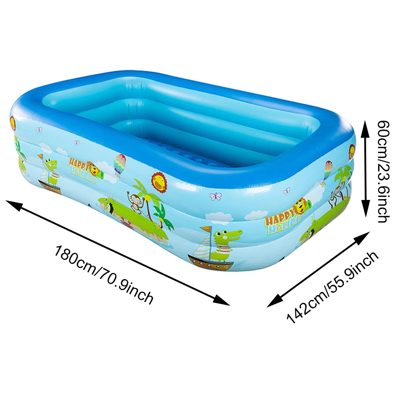 Rectangular Large Inflatable Swimming Pool Kids Outdoor Toy