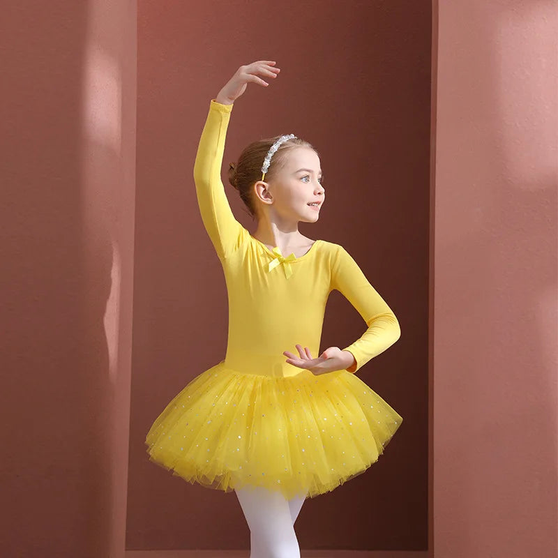 Girls Tulle Bowknot Design Ballet Dancewear/Gymnastics Leotard childrensterritory