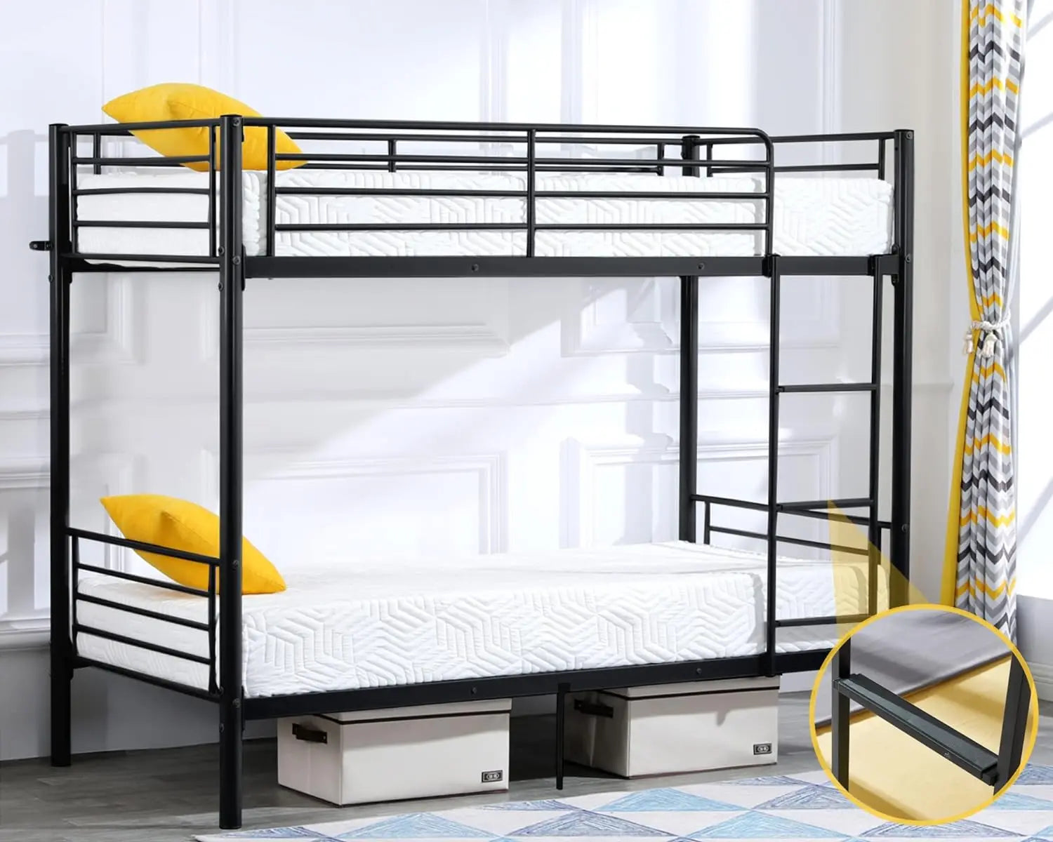 Metal Twin Bunk Beds for Kids/Teens/Adults with Stairs childrensterritory