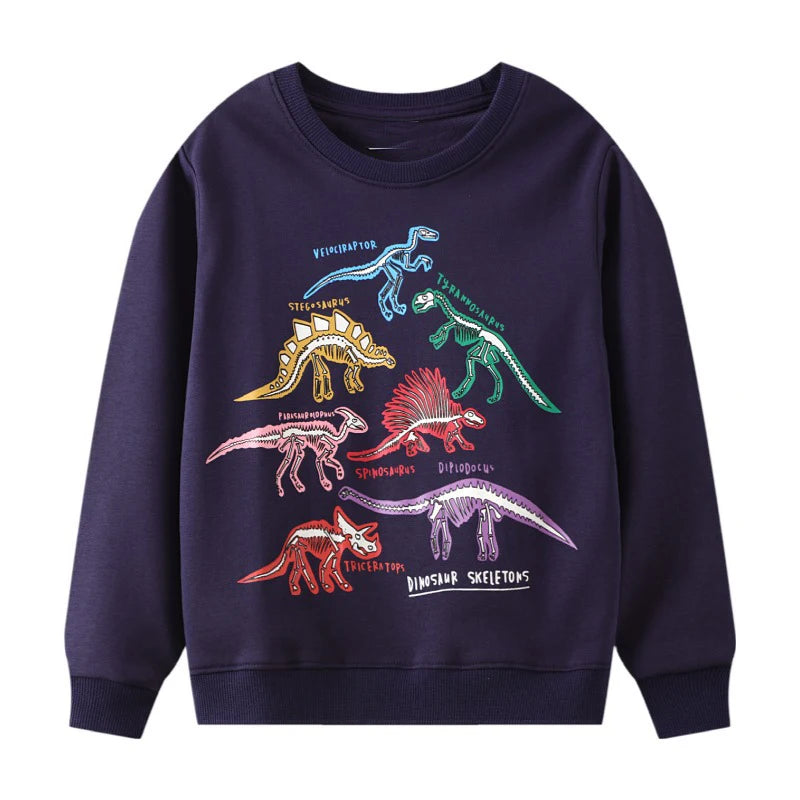 Little Boys Luminous Dinosaur Design Cotton T-shirts