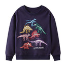 Little Boys Luminous Dinosaur Design Cotton T-shirts childrensterritory