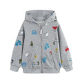 Cartoon Animal Print Cotton Zipper Hoodies for Little Boys childrensterritory