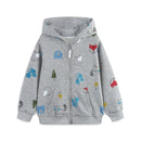 Cartoon Animal Print Cotton Zipper Hoodies for Little Boys childrensterritory