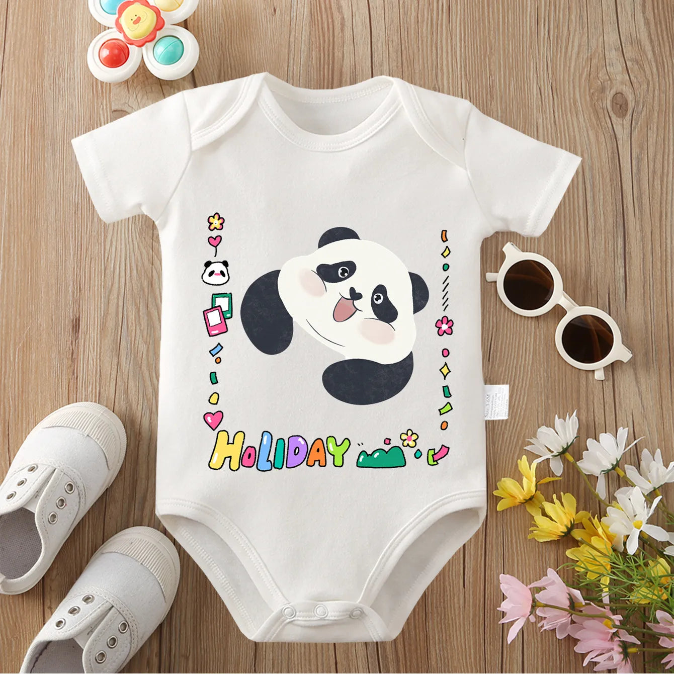 Panda Print Baby Romper/One-piece