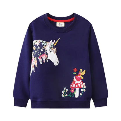 Animals Embroidery Kids Long Sleeve Sweatshirts childrensterritory