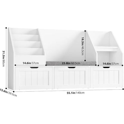 Kids Toy Organizer and Bookshelf with Reading Nook childrensterritory