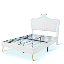 Modern Upholstered Princess Bed With LED Lights childrensterritory