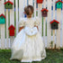 White Satin Pretty Princess High Waist Bridesmaid Gowns for Girls childrensterritory