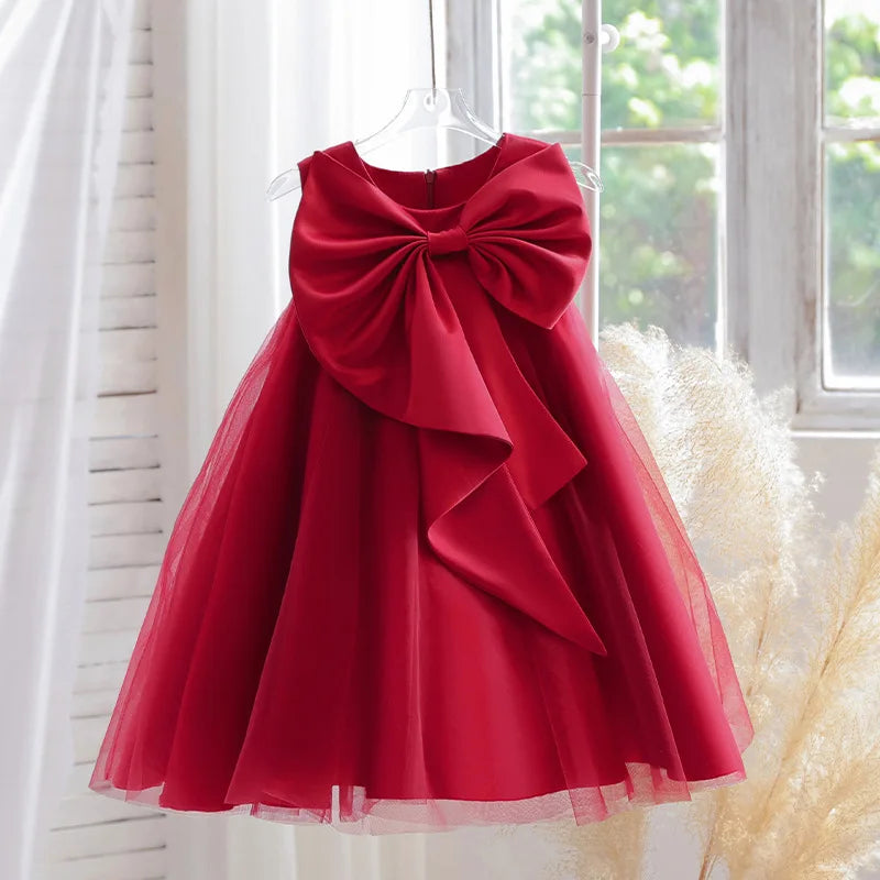 Lavender Scoop Neck Puff Girls Birthday Party Dresses