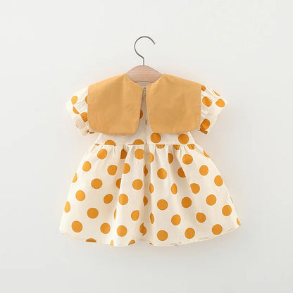Baby Girl Polka Dot Print Summer Dress with Bow