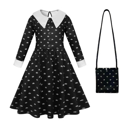 Wednesday Addams Kids Easter Halloween Party Costumes childrensterritory