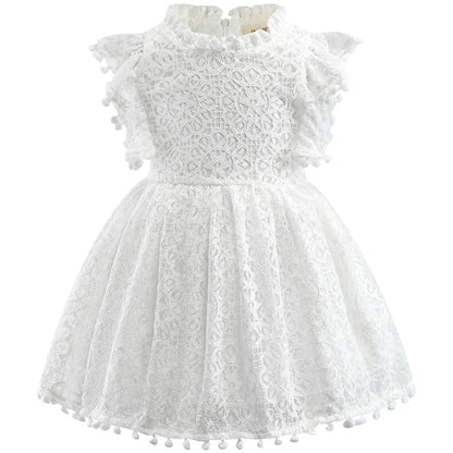 Kids Girls Flower Lace Design Summer Party Dresses childrensterritory
