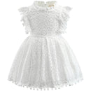 Kids Girls Flower Lace Design Summer Party Dresses childrensterritory