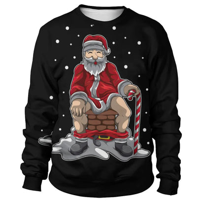 Funny Santa Claus Printed Sweatshirts For Men childrensterritory