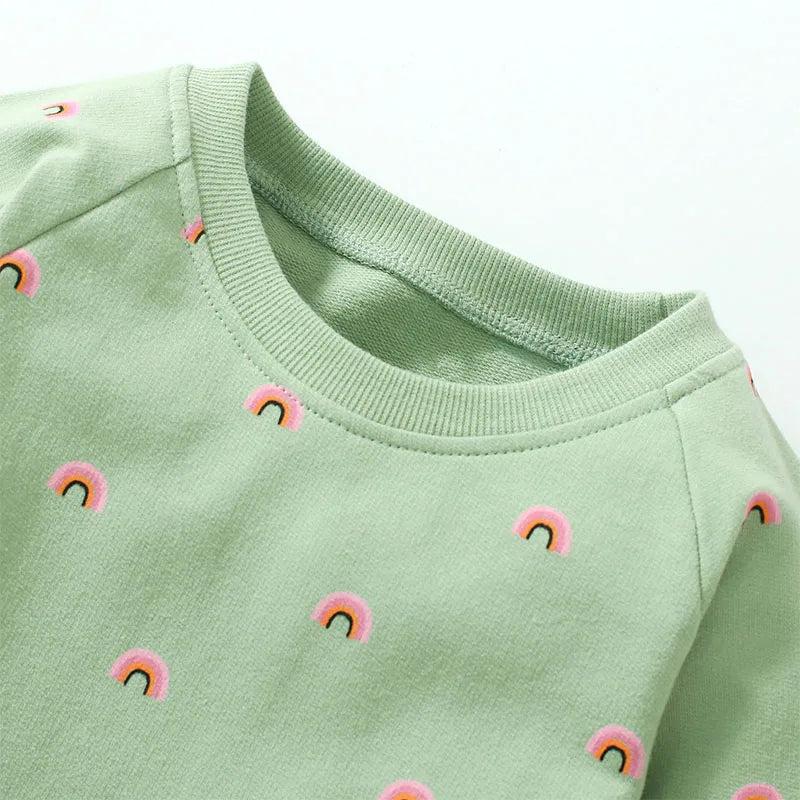 Round Neck Printed Casual Dresses For Girls childrensterritory