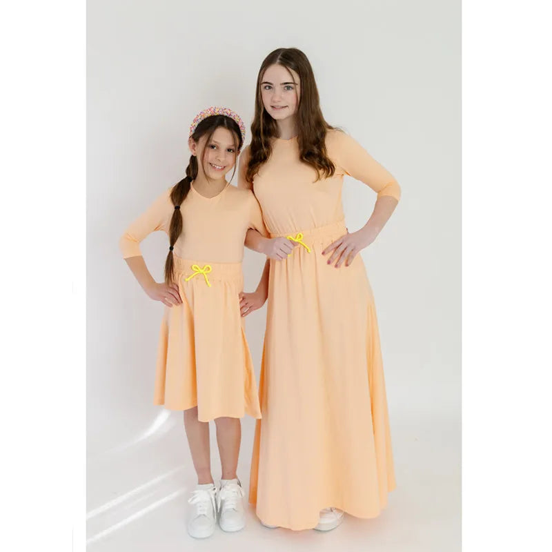 Summer Solid Colour Family Matching Clothing Set