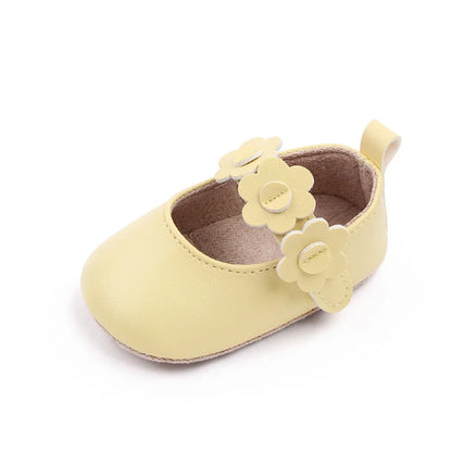 First Walker Flower Design Leather Shoes childrensterritory
