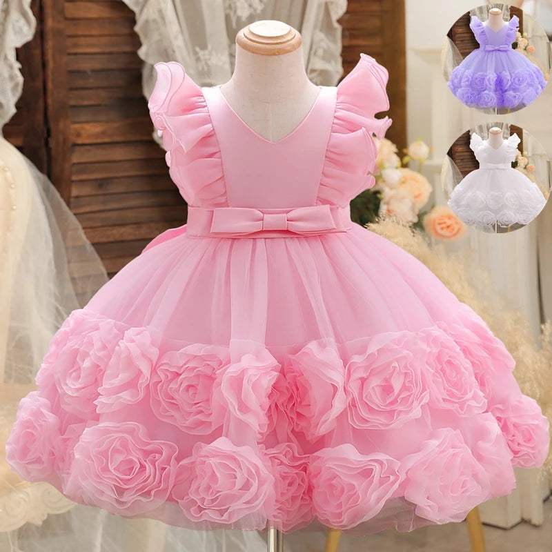 Stylish Flower Girls' Princess Party Dress for Birthday childrensterritory