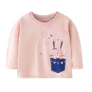 Kids Girls Lovely Flower and Fox Print Soft T-shirt childrensterritory