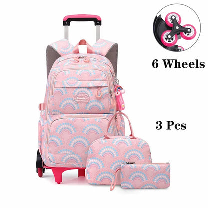 Waterproof Printed School Bags Set with or without Wheels for Kids