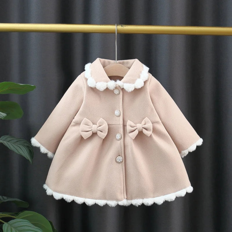 Baby Girl Collar Design Long Sleeves Winter Outfit childrensterritory