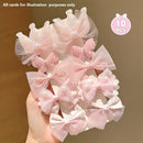 Cute Bow Design 10 Pieces of Sweet Pink Hairpins for Girls childrensterritory