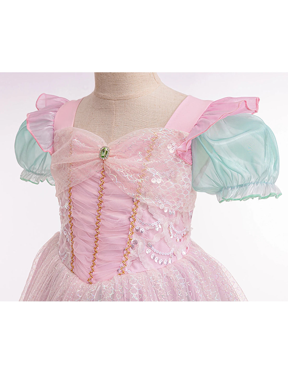 Half-Sleeves Sequined Design Party Outfits For Girls childrensterritory