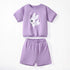 Kids Girls Cartoon Rabbits Design Summer Tracksuit Set childrensterritory