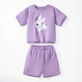 Kids Girls Cartoon Rabbits Design Summer Tracksuit Set childrensterritory