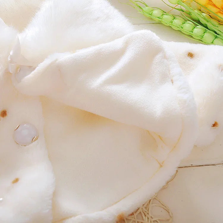 Girls’ Warm Jacket with Elegant Fur Collar Design