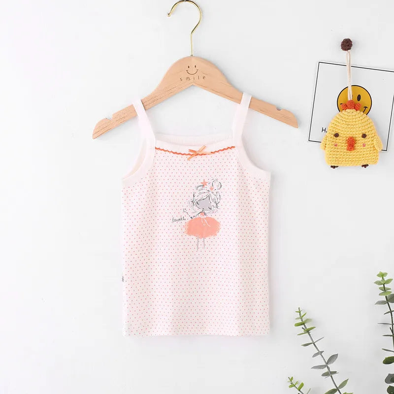 Kids Cotton Multiple Styles Camisole Vests For Summer childrensterritory