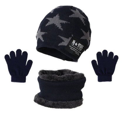Plush Warm Winter Hat, Neck Scarf and Gloves Set for Kids childrensterritory