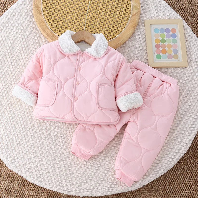 Kids Collar Design Soft Winter Clothing Set
