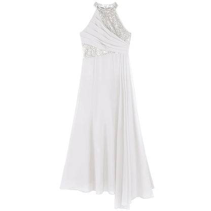 Kids Girls Sequins Pleat Overlay Pageant Evening Gowns childrensterritory