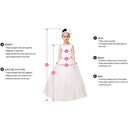 Sheer Neck Puffy Flower Girl Dress with Long Train for Birthday