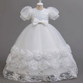 Flower Appliqués and Sequin Design Girls Long Party Dresses childrensterritory