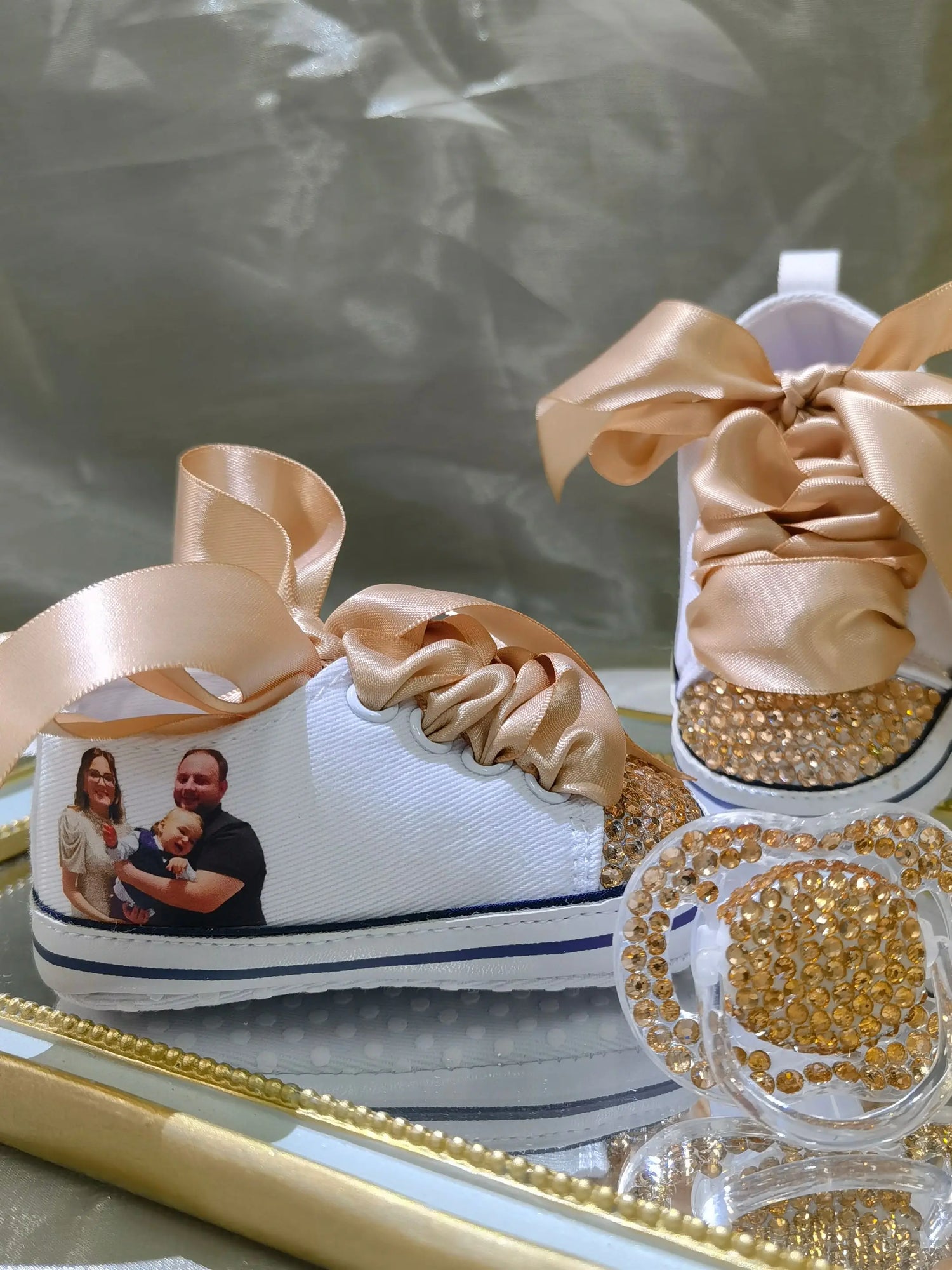 Luxury Keepsake Diamond Baby Bottles and Shoes Headband Set childrensterritory