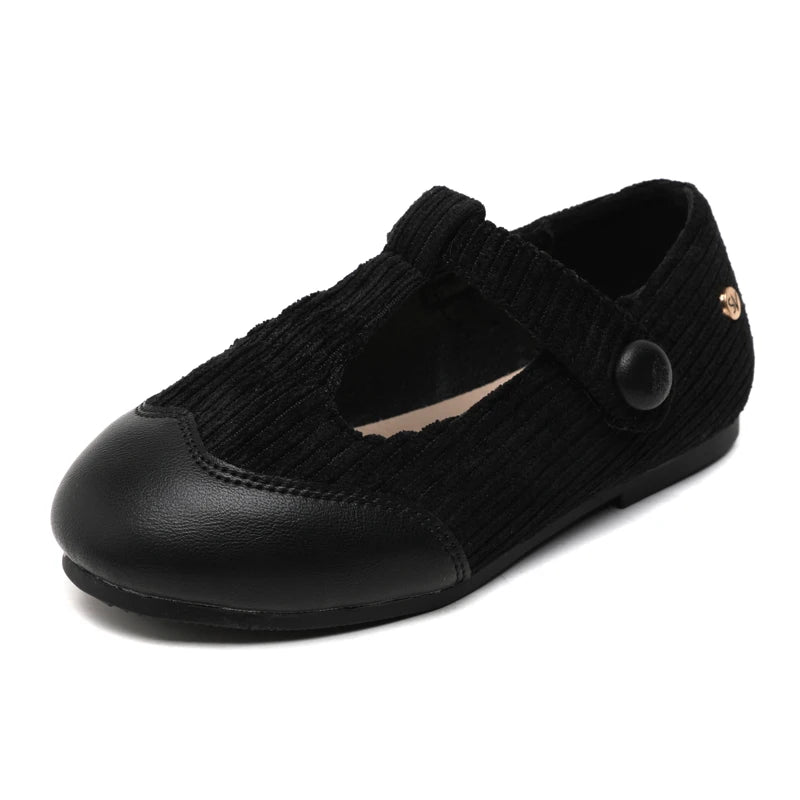 Little Boys and Girls Slip On Black Leather Shoes childrensterritory
