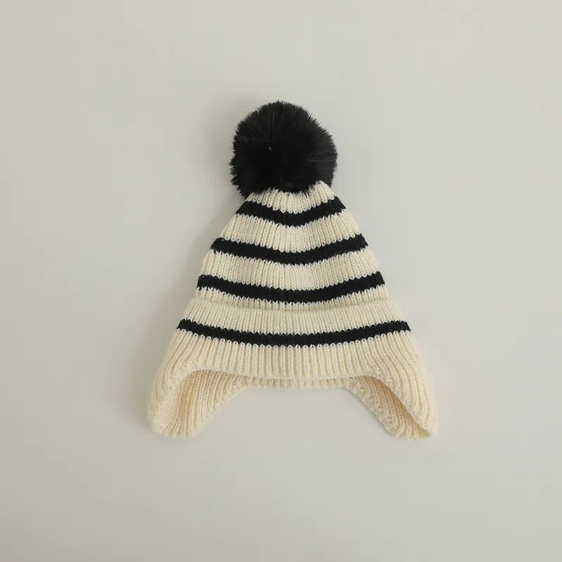 Cartoon Bear Ear Protection Knitted Hat for Toddler Boys Girls childrensterritory