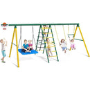 6 in 1 Kids Heavy-Duty Metal Swing Sets for Backyard