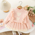 Girls' Long-Sleeved Heart Design Winter Dresses childrensterritory