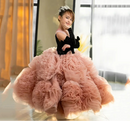 Fluffy Tiered Tulle Long Flower Girl Dresses for Birthday