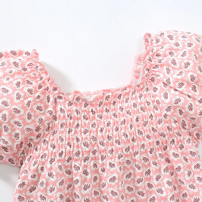 Little Girls Puff Sleeve, Printed Cotton Top childrensterritory